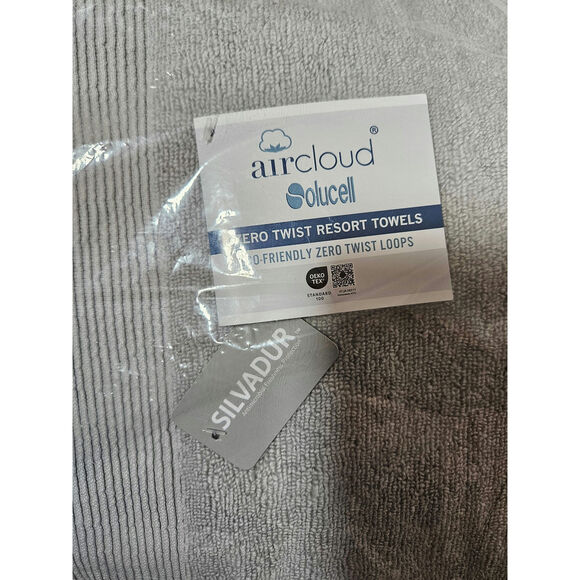 NWT Modern Threads 2-Pack Air Cloud Oversized Resort Bath Towels, Soft Gray - Picture 4 of 11